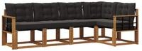 vidaXL Gartenlounge-Set Outdoor-Sofagarnitur 5 stk. Nat&uuml;rlich und Schwarz,...