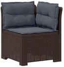 vidaXL Sofaelement 1-Sitzer Garten-Sofa mit Kissen Rattan-Look PP Braun
