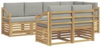 vidaXL Gartenlounge-Set Outdoor-Sofagarnitur 7 stk. Wei&szlig; und Hellgrau...