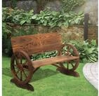 OKWISH Gartenbank Gartenstuhl 2-Sitzer Gartenbank Massivholz 114x58x80 cm Braun