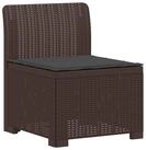 vidaXL Sofaelement 1-Sitzer Garten-Sofa mit Kissen Rattan-Look PP Braun