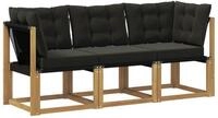 vidaXL Sofaelement 3 stk. Outdoor Mittel- und Ecksofa Wei&szlig; (3 St)