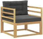 vidaXL Sofaelement Outdoor Mittelsofa Polyester Wei&szlig; (1 St)