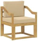 vidaXL Sofaelement Outdoor-Sofa Polyester Wei&szlig; und Beige (1 St)