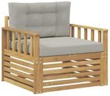 vidaXL Sofaelement Outdoor-Sofa Polyester Wei&szlig; (1 St)