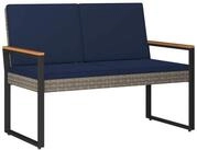 vidaXL Gartenbank vidaXL Bank Outdoor 2 -Seater 107 x 61 x 80 cm Poly-Rattan