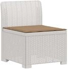 vidaXL Sofaelement 1-Sitzer Garten-Sofa mit Kissen Rattan-Look PP Wei&szlig;