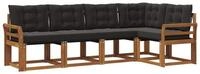 vidaXL Gartenlounge-Set Outdoor-Sofagarnitur 5 stk. Nat&uuml;rlich und Schwarz,...