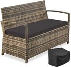 tectake Gartenbank Polyrattanbank wetterfest 2-Sitzer mit Stauraum und...