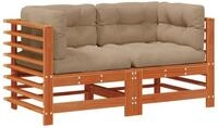 vidaXL Sofaelement Gartenecksofa Massives Kiefernholz Wachsbraun