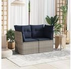 vidaXL Gartenlounge-Set vidaXL Garten-Sofa mit Kissen Grau 124 x 62 x 69 cm Poly