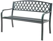 casa.pro Gartenbank, &raquo;Opsasar&laquo; Stahl 127 x 53,5 x 88 cm Dunkelgrau mit gr&uuml;ner