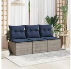 vidaXL Gartenlounge-Set vidaXL Garten-Sofa mit Kissen Grau 165 x 62 x 69 cm Poly