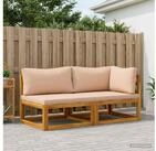 vidaXL Gartenlounge-Set vidaXL Modulares Sofa-Set mit Polstern 2 stk. 2-Sitzer