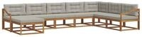 vidaXL Gartenlounge-Set Outdoor-Sofagarnitur 8 stk. Nat&uuml;rlich und Hellgrau,...