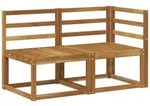 vidaXL Sofaelement Outdoor Mittel- und Ecksofa 2 St&uuml;ck Natur Massivholz (2 St)