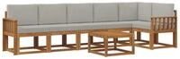 vidaXL Gartenlounge-Set Outdoor-Sofagarnitur 7 stk. Nat&uuml;rlich und Hellgrau,...