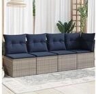 vidaXL Gartenlounge-Set vidaXL Garten-Sofa mit Kissen Grau 227 x 62 x 69 cm