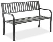 relaxdays Gartenbank aus Metall, grau