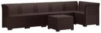 vidaXL Sofaelement 6-Sitzer Garten Sofa Rattan Look PP Braun
