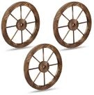 relaxdays Dekoobjekt Wagenrad aus Holz 3er Set (3 St)