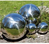 Linder Exclusiv GmbH Dekokugel Gartendeko Kugel Dekokugel Silber, 2 gro&szlig;e, 2...