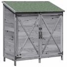 vidaXL Gartenhaus Gartenschuppen Grau 106 x 56 x 113,5 cm Massivholz aus Fichte