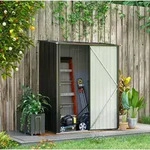 OKWISH Ger&auml;tehaus 1,34 m2 Schwarz 161,5x94,5x196 cm Stahl Pultdach, BxT:...