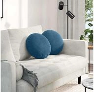 vidaXL Sitzkissen vidaXL Sitzkissen 2 St&uuml;ck Blau &Oslash; 40 x 13 cm Samt