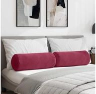 vidaXL Sitzkissen vidaXL Bolsterkissen 2 St&uuml;ck Weinrot &Oslash; 25 x 70 cm Cordstoff