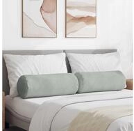 vidaXL Sitzkissen vidaXL Bolsterkissen 2 St&uuml;ck Hellgrau &Oslash; 25 x 70 cm Cordstoff