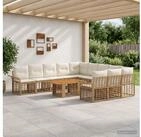 vidaXL Gartenlounge-Set vidaXL Gartensofa-set 12 stk. Nat&uuml;rlich und Cremwei&szlig;
