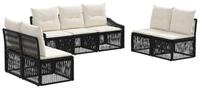 vidaXL Gartenlounge-Set Gartensofa-set 7 stk. Schwarz Poly-Rattan, (7-tlg)