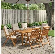 vidaXL Gartenlounge-Set vidaXL 7-teiliges Garten Essset Natur Massivholz Akazie