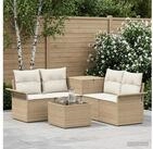 vidaXL Gartenlounge-Set vidaXL Sofa Set 6 stk. 4-Sitzanzahl Beige und Cremewei&szlig;