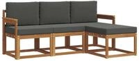 vidaXL Gartenlounge-Set Outdoor-Sofagarnitur 4 stk. Natur und Anthrazit, (4-tlg)