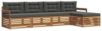 vidaXL Gartenlounge-Set Outdoor-Sofagarnitur 5 stk. Natur und Anthrazit, (5-tlg)
