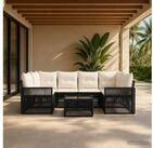 vidaXL Gartenlounge-Set vidaXL Gartensofa-set 7 stk. Schwarz Poly-Rattan