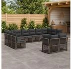vidaXL Loungeset vidaXL Gartensofa-set 12 stk. Grau Poly-Rattan