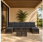 vidaXL Loungeset vidaXL Gartensofa-set 8 stk. Grau Poly-Rattan
