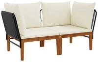vidaXL Sofaelement 2 stk. Massives nholz & Seil Natur (2 St)