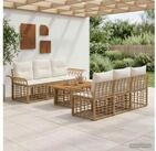 vidaXL Gartenlounge-Set vidaXL Gartensofa-set 7 stk. Nat&uuml;rlich und Cremwei&szlig;