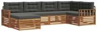 vidaXL Gartenlounge-Set Outdoor-Sofagarnitur 6 stk. Natur und Anthrazit, (6-tlg)