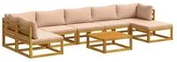 vidaXL Gartenlounge-Set Sofa-Set 8 stk. Natur Massivholz, (8-tlg)