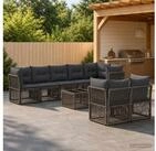 vidaXL Loungeset vidaXL Gartensofa-set 9 stk. Grau Poly-Rattan