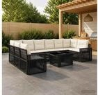 vidaXL Gartenlounge-Set vidaXL Gartensofa-set 11 stk. Schwarz und Cremewei&szlig;