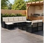 vidaXL Gartenlounge-Set vidaXL Gartensofa-set 10 stk. Schwarz und Cremewei&szlig;