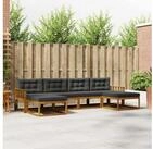 vidaXL Gartenlounge-Set vidaXL Outdoor-Sofagarnitur 6 stk. Natur und Anthrazit