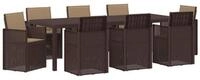vidaXL Gartenlounge-Set Garten Essgruppe 9 stk. Braun und Taupe PP, (9-tlg)