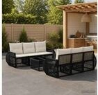 vidaXL Gartenlounge-Set vidaXL Gartensofa-set 7 stk. Schwarz Poly-Rattan